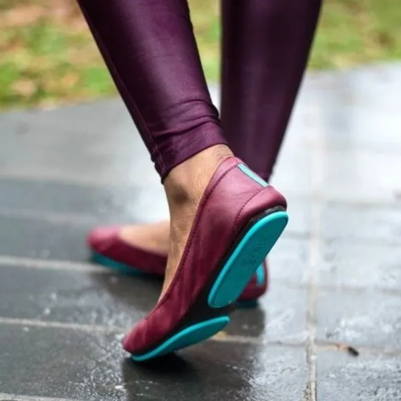 Tieks by Gavrieli Burgundy Leather Ballet Flats