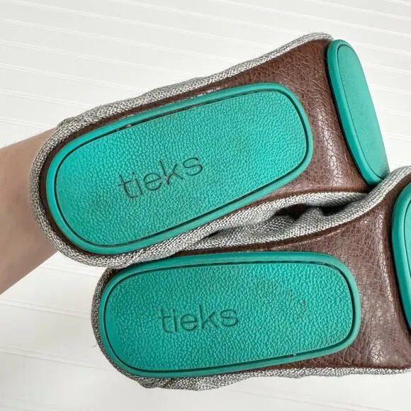 Tieks Gray and Teal Flats