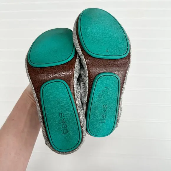 Tieks Gray and Teal Flats