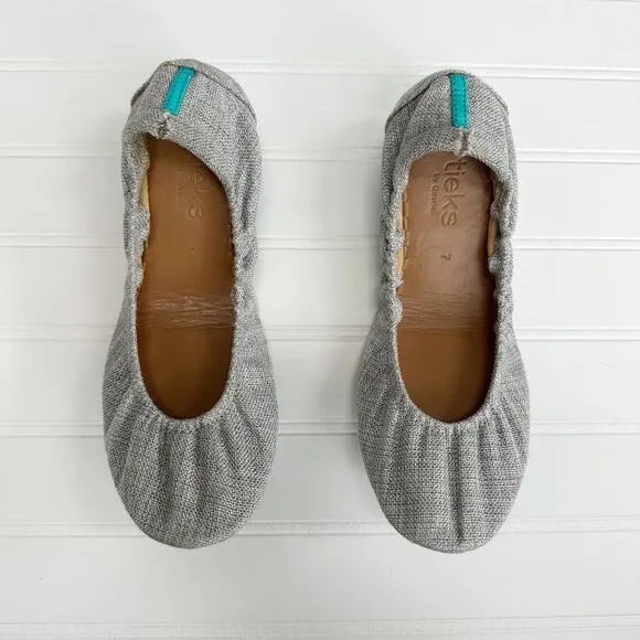 Tieks Gray and Teal Flats