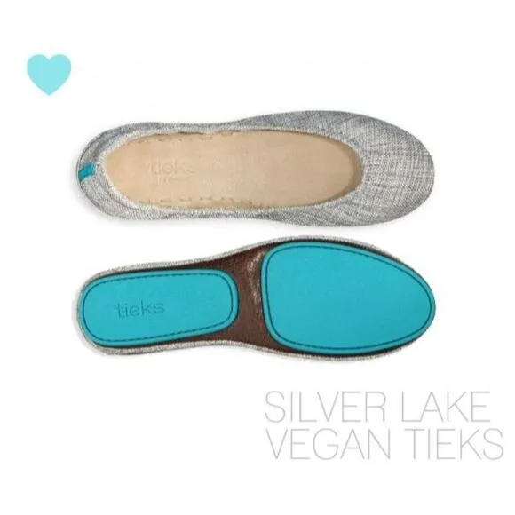 Tieks Gray and Teal Flats