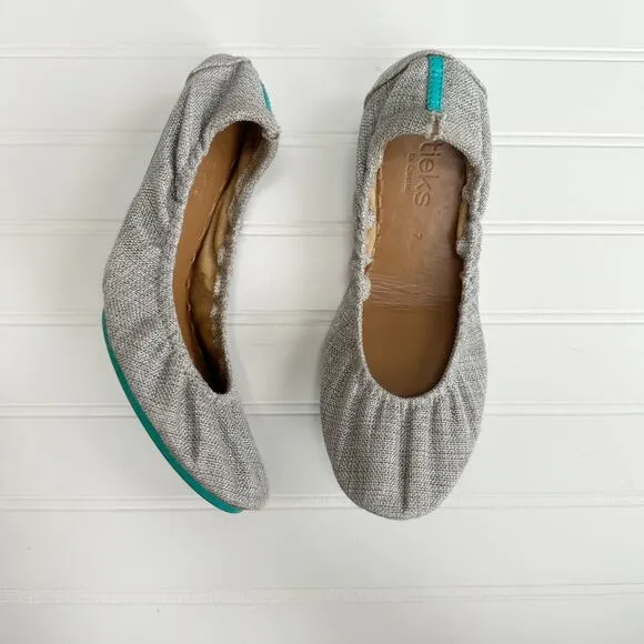 Tieks Gray and Teal Flats