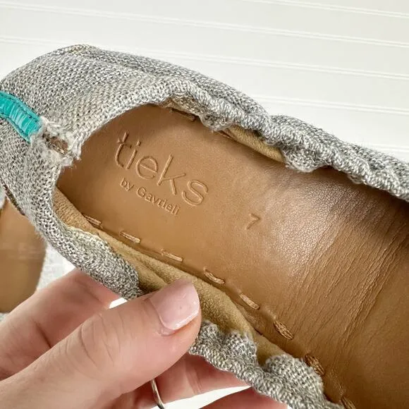 Tieks Gray and Teal Flats