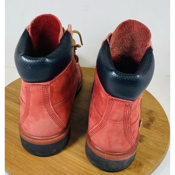 Timberland 6&quot; Boots Limited Release Red Leather US size 6.5 Boys