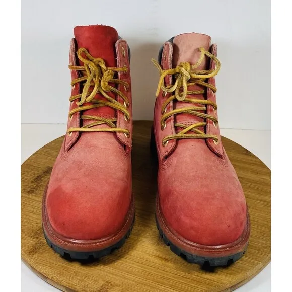 Timberland 6&quot; Boots Limited Release Red Leather US size 6.5 Boys