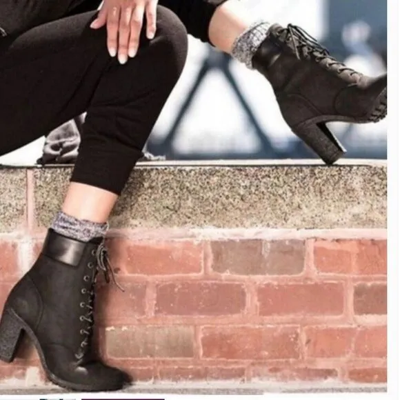 Timberland Boots WMNS 7 Black Tillston 6-inch High Heel A1H1I Witchy Streetwear