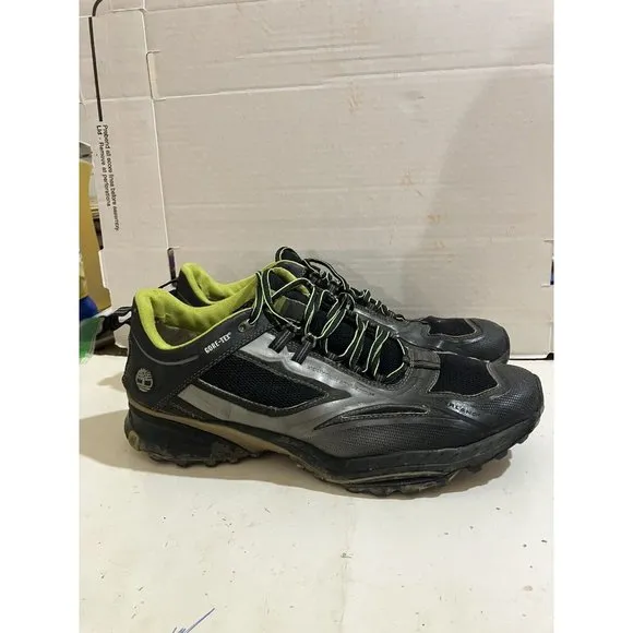 Timberland Men's Size 12 M black gray Trail Gore-Tex  Hiking  Boots Green 6