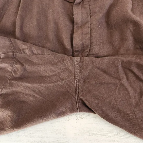 Todd Sndyer 7&quot; Hudson Short In Brown Linen Cotton Size 36