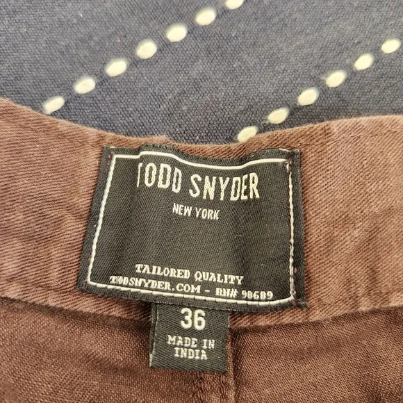 Todd Sndyer 7&quot; Hudson Short In Brown Linen Cotton Size 36