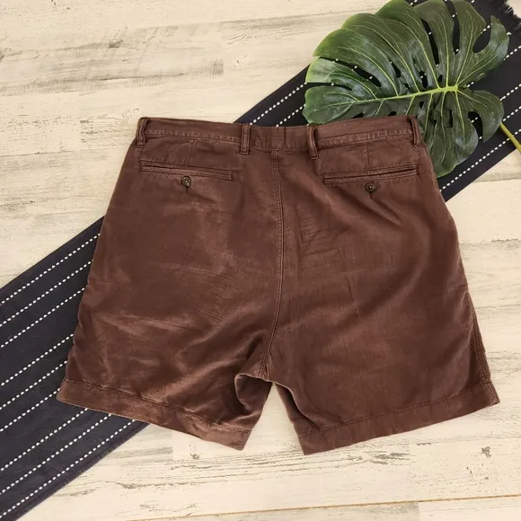 Todd Sndyer 7&quot; Hudson Short In Brown Linen Cotton Size 36