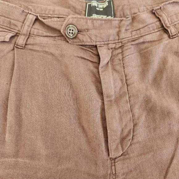 Todd Sndyer 7&quot; Hudson Short In Brown Linen Cotton Size 36