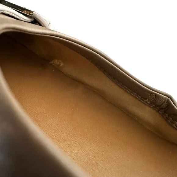 Tod’s | Silver Taupe Leather Scrunch Ballet Flats Size 37