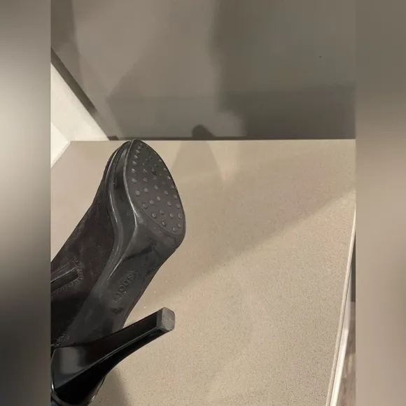 Tod’s suede thigh high heel boots