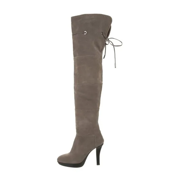 Tod’s suede thigh high heel boots