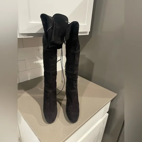 Tod’s suede thigh high heel boots