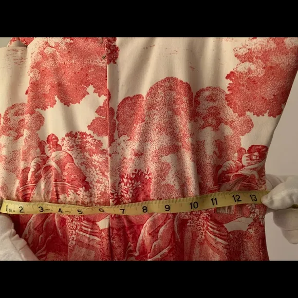 Toile red and white dress