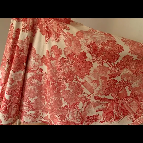 Toile red and white dress