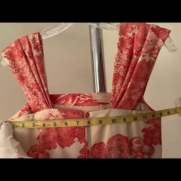 Toile red and white dress