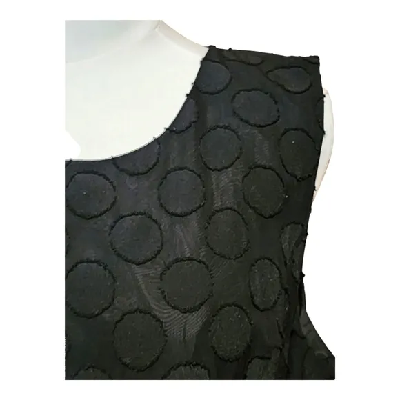 Tommy Hilfiger Black Polka Dot Sleeveless Dress 14 Fit &amp; Flare Belted Classic