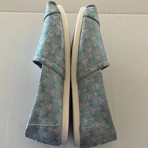 Toms Alpargata Lavender Blue Mermazing Seashell Print Canvas Slip On Flats W 8