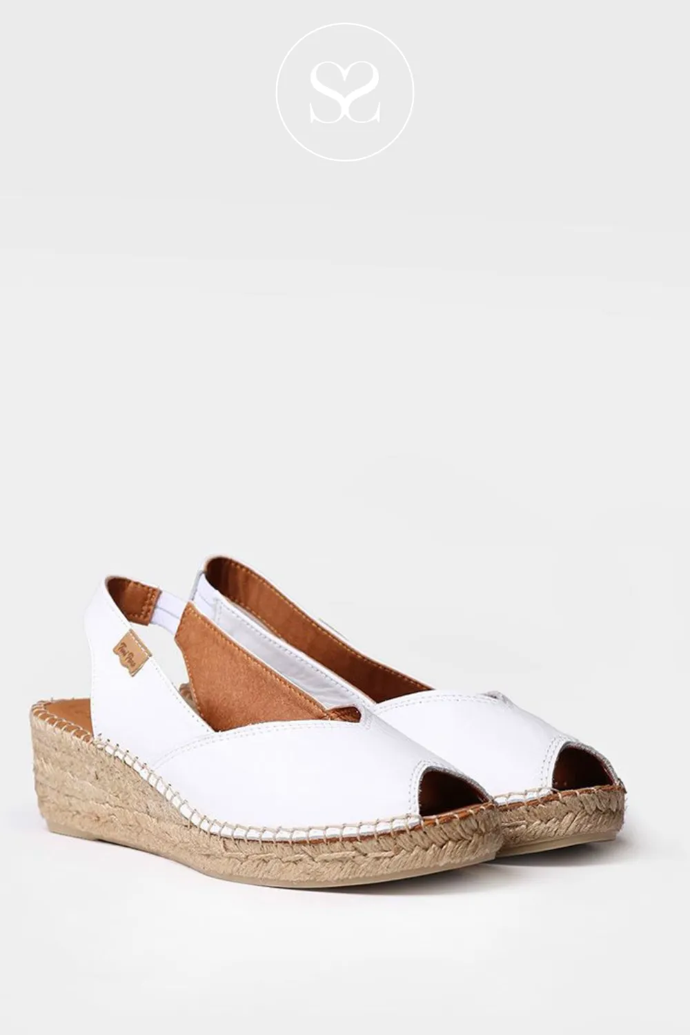 TONI PONS BERNIA WHITE PEEP TOE SLINGBACK ESPADRILLE SANDAL