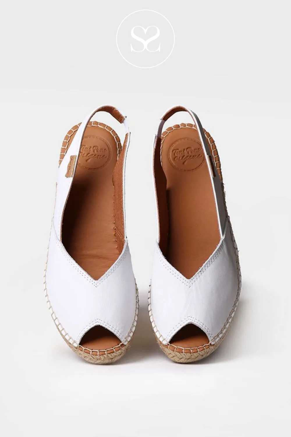 TONI PONS BERNIA WHITE PEEP TOE SLINGBACK ESPADRILLE SANDAL