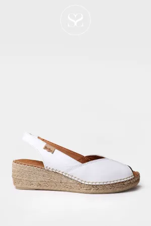 TONI PONS BERNIA WHITE PEEP TOE SLINGBACK ESPADRILLE SANDAL