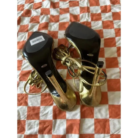 Tony Bianco Millie Sandals Heels Gold Foil
