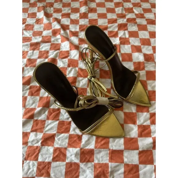 Tony Bianco Millie Sandals Heels Gold Foil