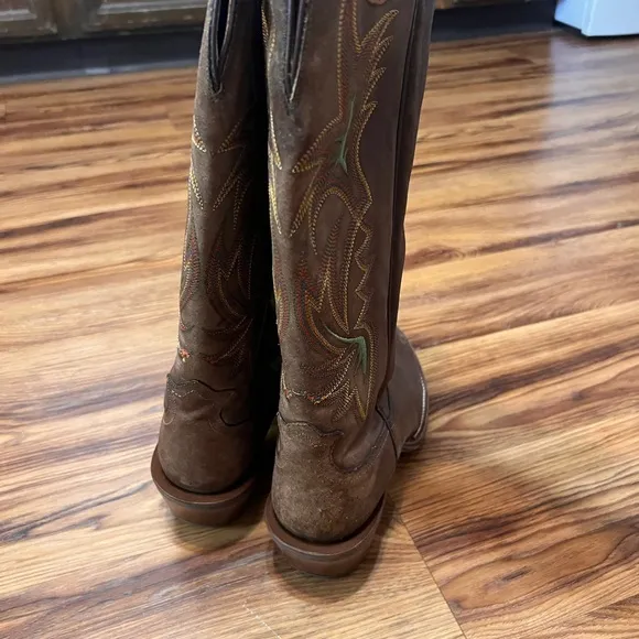 Tony Lama Knee High Brown Leather Cowboy Boots 11D Costal Cowboy new wot