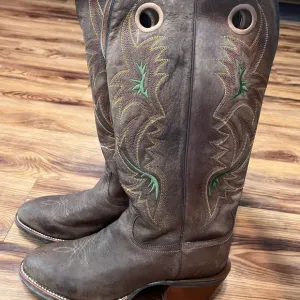 Tony Lama Knee High Brown Leather Cowboy Boots 11D Costal Cowboy new wot