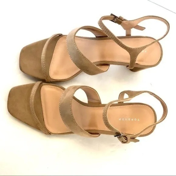 TOOSHOP nude suede sandals