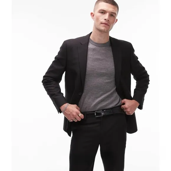 TOPMAN • Black Skinny Fit Blazer Suit Jacket