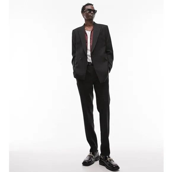 TOPMAN • Black Skinny Fit Blazer Suit Jacket