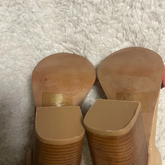 Torrid Women's Synthetic Red braided &amp;Tan ankle strap Block Heel Sandals SZ12W