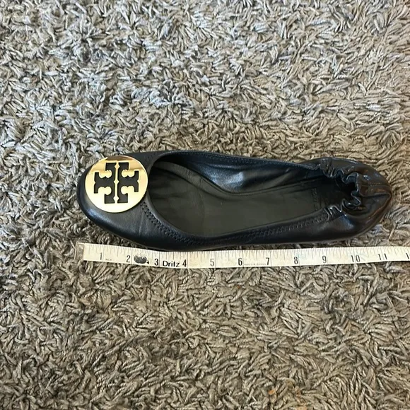 Tory Burch Black and Gold Ballet Flats