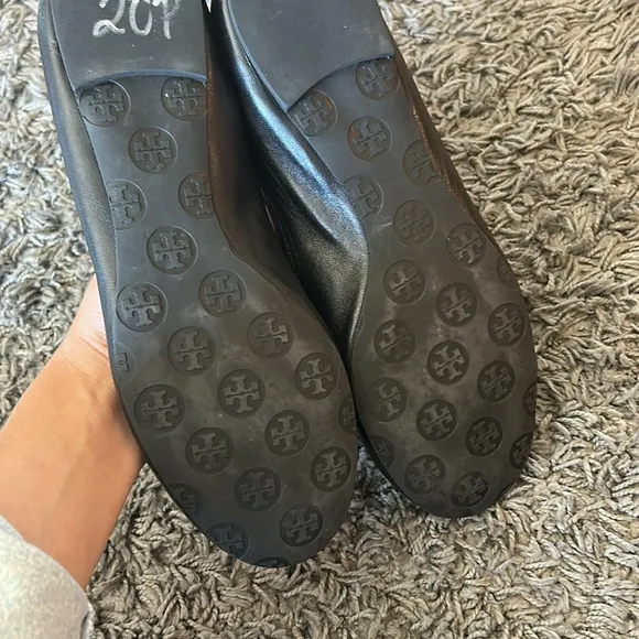 Tory Burch Black and Gold Ballet Flats