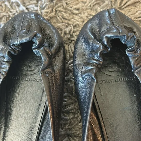 Tory Burch Black and Gold Ballet Flats