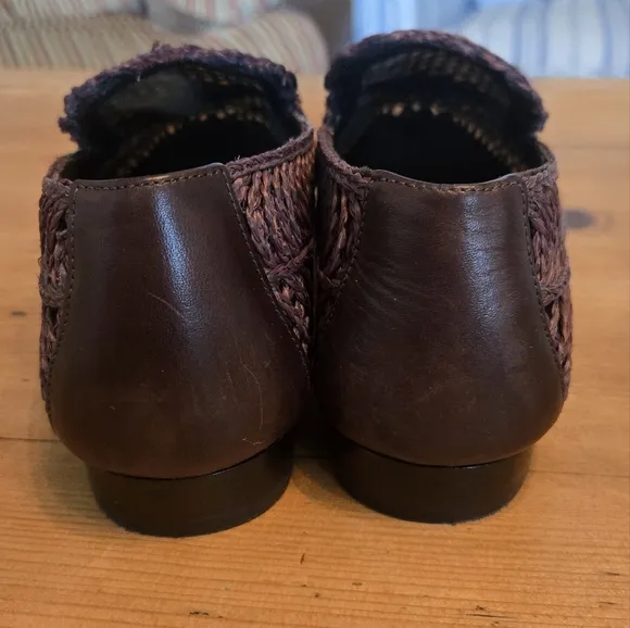Tory Burch Brown Raffia Jessa Loafers