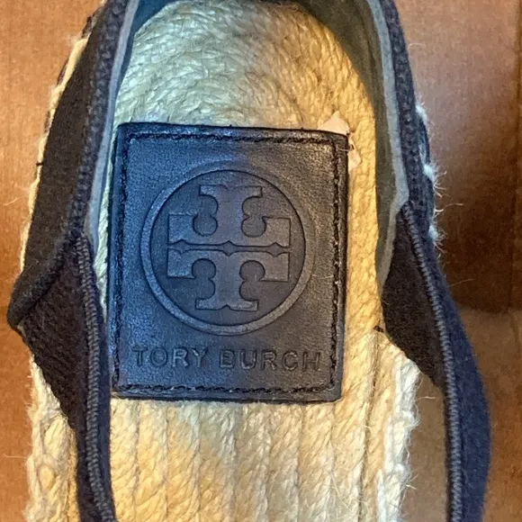 Tory Burch Catalina Wedge Espadrille Black Size 5, 2” Wedge