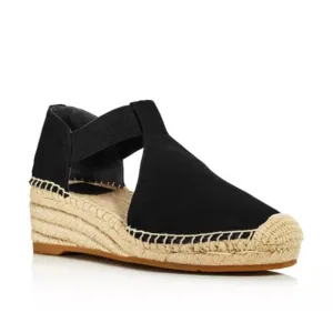 Tory Burch Catalina Wedge Espadrille Black Size 5, 2” Wedge