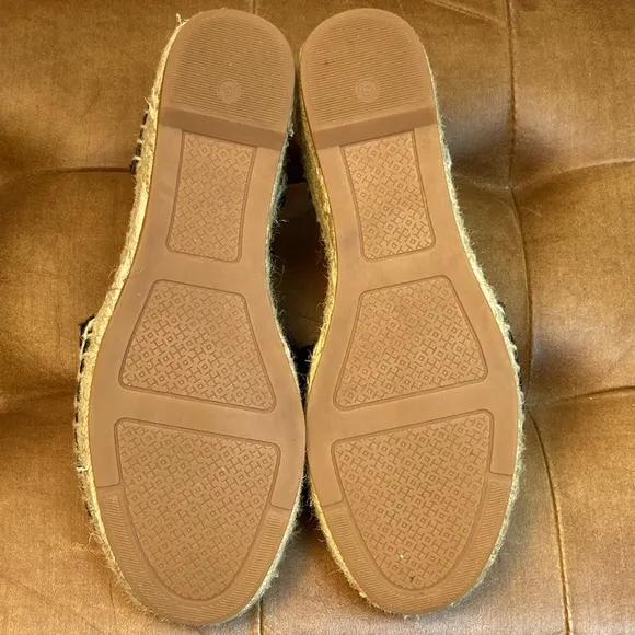 Tory Burch Catalina Wedge Espadrille Black Size 5, 2” Wedge