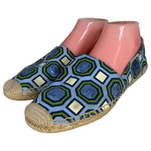 Tory Burch Cecily Embellished Sequin Espadrille Flats Women's Size 8