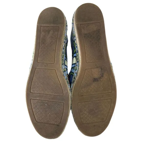 Tory Burch Cecily Embellished Sequin Espadrille Flats Women's Size 8