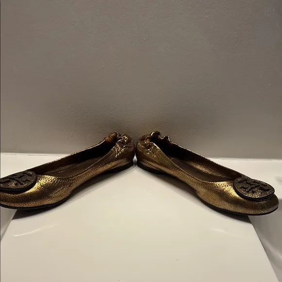 Tory Burch Gold Ballet Flats with Medallion