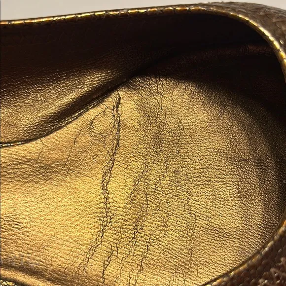 Tory Burch Gold Ballet Flats with Medallion