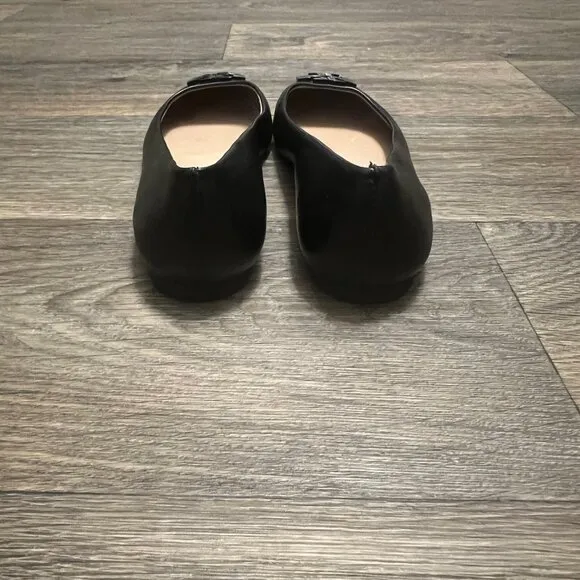 Tory Burch Lowell Ballet Flats Black Leather Shoes Size 6.5