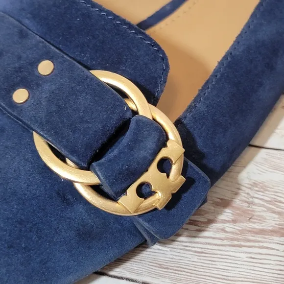Tory Burch Marsden Blue Suede Loafers Women's US 10