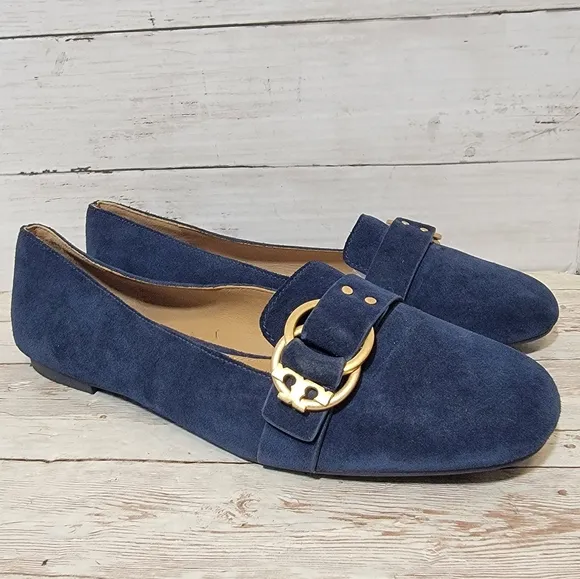 Tory Burch Marsden Blue Suede Loafers Women's US 10