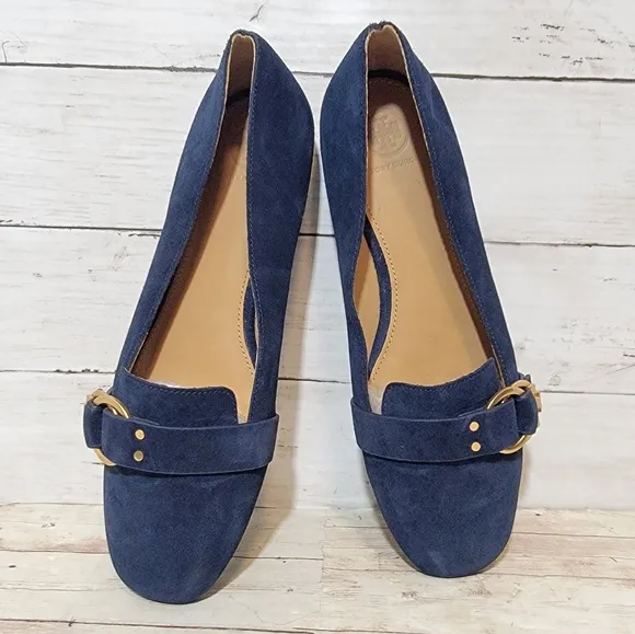 Tory Burch Marsden Blue Suede Loafers Women's US 10